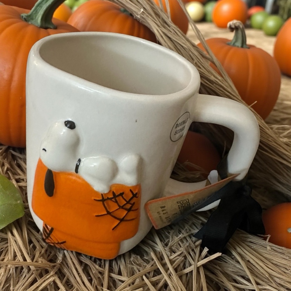 SOLD PEANUTS Snoopy and RAE DUNN‎ FALL PUMPKIN & Halloween Mug NEW - Picture 6 of 8